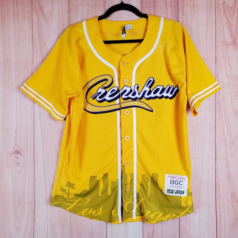 Headgear Classics Mens Jersey Small Yellow Nipsey Hussle Crenshaw Kobe Bryant